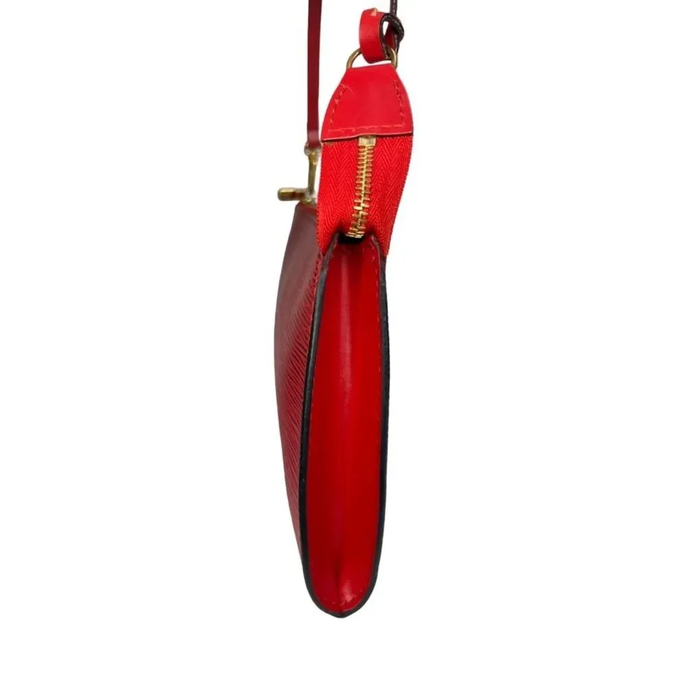 Louis Vuitton Pochette Accessoires Red Epi Leather Shoulder Bag 1998